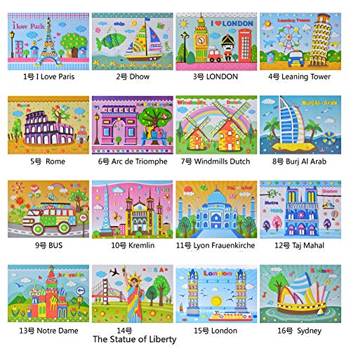 16 pcs 3D EVA Foam Sticker Puzzle Game DIY Cartoon Building Learning Education Toys Mosaic Sticker Art Kits for Kids - Thumbnail 7