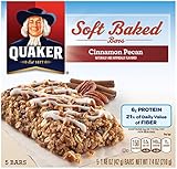Quaker Soft Baked Bar, Cinnamon Pecan Bread, Breakfast Bars, 5 Bars Per Box (Pack of 6)