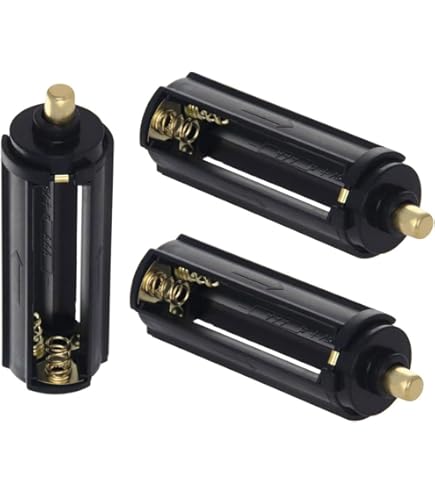 E-outstanding AAA Battery Holder 2PCS Black Cylindrical 3x1.5V AAA Plastic Battery Storage Adapter Case Box for Flashlight Lamp RC (Dia 0.85 inch) : Electronics