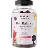 Black Girl Vitamins Her Balance Vaginal Probiotic Gummies &ndash; pH Balance &amp; Odor Support, Feminine Health + Urinary Tract Support, 2B CFU Lactobacillus, Vegan, Gluten-Free, Halal (30-Day Supply)