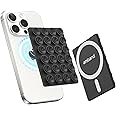 amBand Magnetic Sticky Phone Suction Grip for MagSafe, Removable for Wireless Charging, Durable Magnet Silicone Portable Mount Stand for iPhone 12/13/14/15/16 Series, Hands-Free Video/Selfie, Black