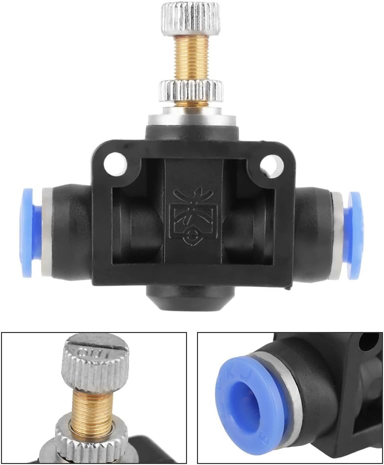 Hilitand 10pcs Pipe Throttle Valve Push in Speed Controller Pneumatic Air Flow Control Valve Quick-Connect Quick Connector 6mm - Image 4