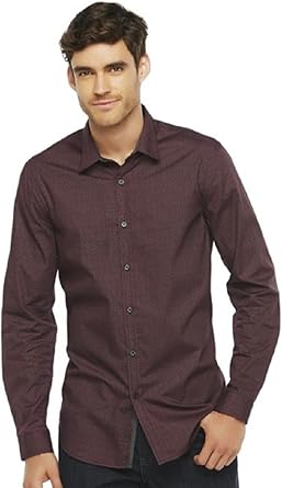 red slim fit button down shirts