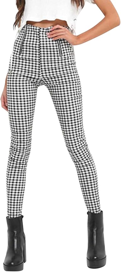checkered skinny pants