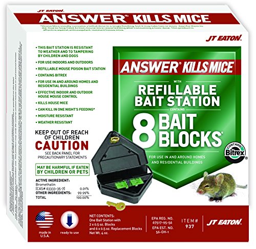JT Eaton 937 Answer Kills Mice with Reusable Bait Station with 4-Ounces of Top Gun Bait