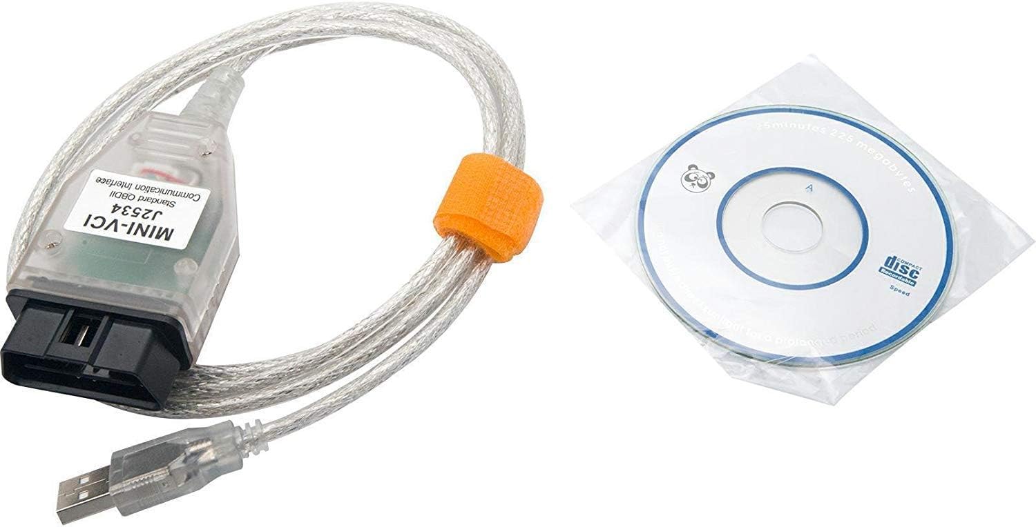 HugeAuto OBD2 Diagnostic Tool - Mini VCI J2534, Code Reader Cable for Techstream Software Including v13.00.022-b-obd Reader (1.5m)