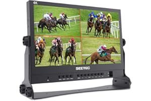 SEETEC ATEM156 15.6 Inch Live Streaming Broadcast Director Monitor with 4 HDMI Input Output Quad Split Display for ATEM Mini Pro Video Switcher Mixer Studio Television Production