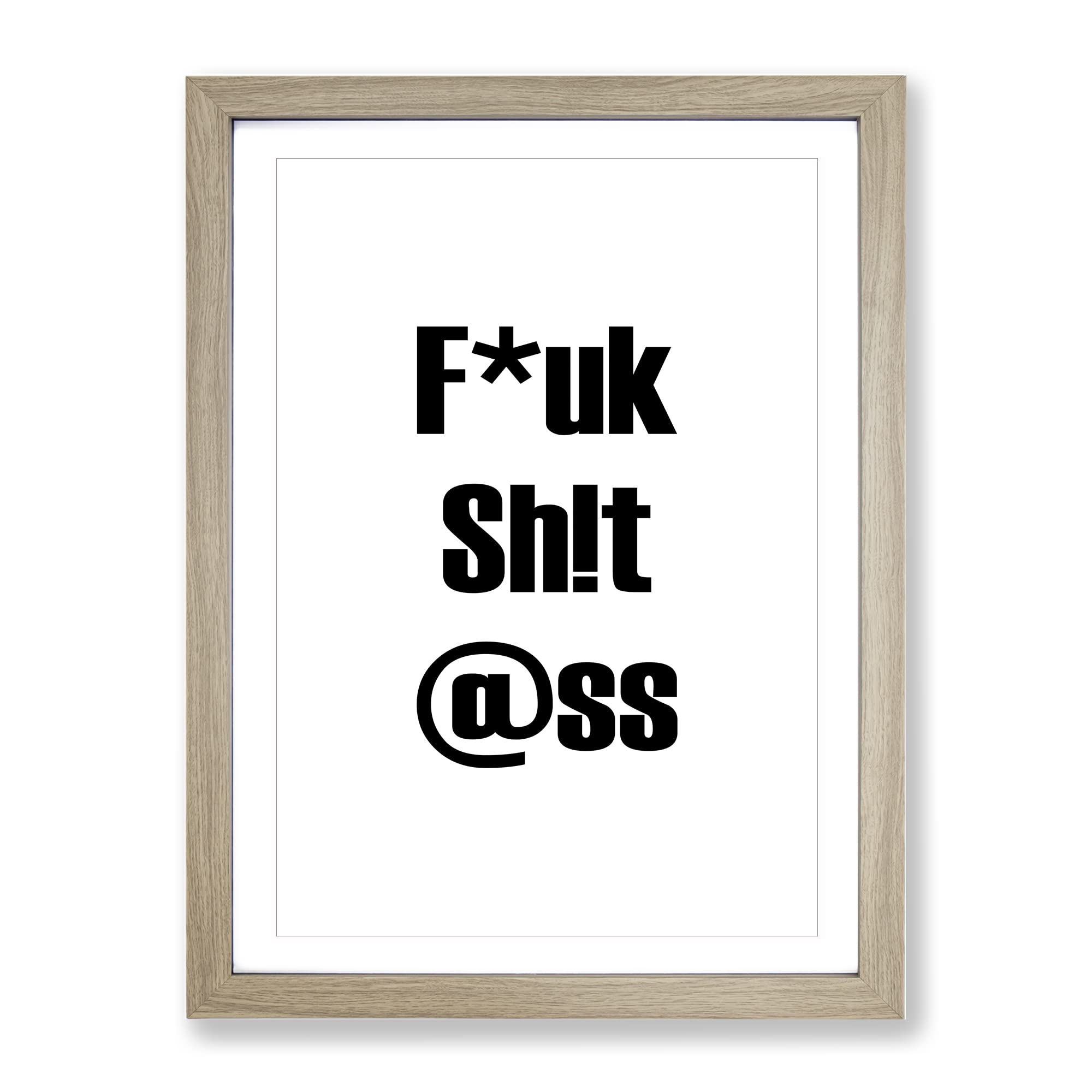 Mind Your Language Typography Quote Framed Wall Art Print, Ready to Hang Picture for Living Room Bedroom Home Office Décor, Oak A4 (34 x 25 cm)