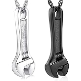 shajwo Wrench Urn Necklace for Ashes for Women Men Human Ashes Stainless Steel Hammer Cremation Jewelry for Ashes Pendant