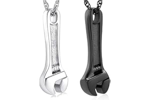 shajwo Wrench Urn Necklace for Ashes for Women Men Human Ashes Stainless Steel Hammer Cremation Jewelry for Ashes Pendant