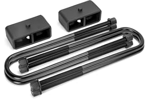 dynofit 2" Rear Lift Kits Compatible with 2011-2024 Ford F250 F350 Super Duty(HD), 2inch Raise Blocks and U-bolts Set for Leaf, Rear Block Suspension Leveling Lift Kits for F-250 F-350 2WD 4WD