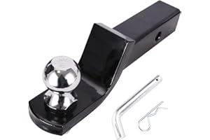 Angcosy 2-Inch Trailer Hitch Ball Mount, Heavy-Duty Steel, 7,500 lbs Capacity, 2" Drop, 3/4" Rise, 2" Trailer Ball & 5/8" Hitch Pin Included