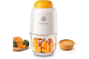 BabyNutri Baby Food Processor – Puree Blender for Baby Meals, Glass Bowl & Stainless Steel Blades, BPA-Free, Simple One-Touch Food Grinder for Baby Meals