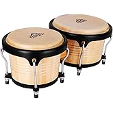 EASTROCK Bongo Drums 7&rdquo; and 9&rdquo; Set for Adults Beginners Professionals Tunable Wood and Metal Drum Percussion Instruments with Tuning Wrench(7&rdquo;+9&rdquo; Bongos)