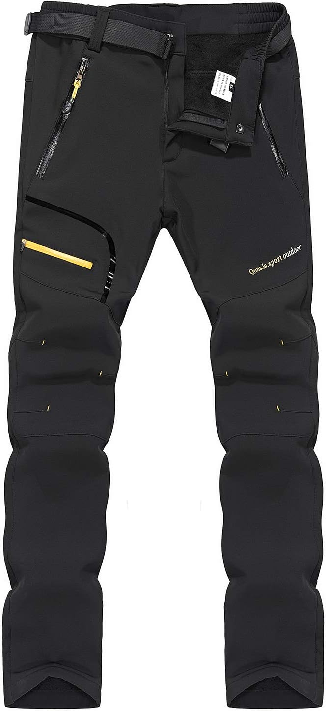 VILIGO Damen Wanderhose Winter - Fleece Gefütterte Softshell Hose Wasserdicht