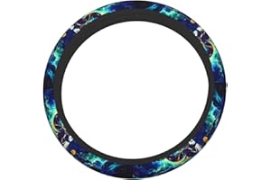 123456 R-ick-M-orty Car Steering Wheel Covers Neoprene Breathable Anti-Slip Durable Elasticity Steering Wheel Protector Universal 15 Inch Fit Most Sedan, SUV