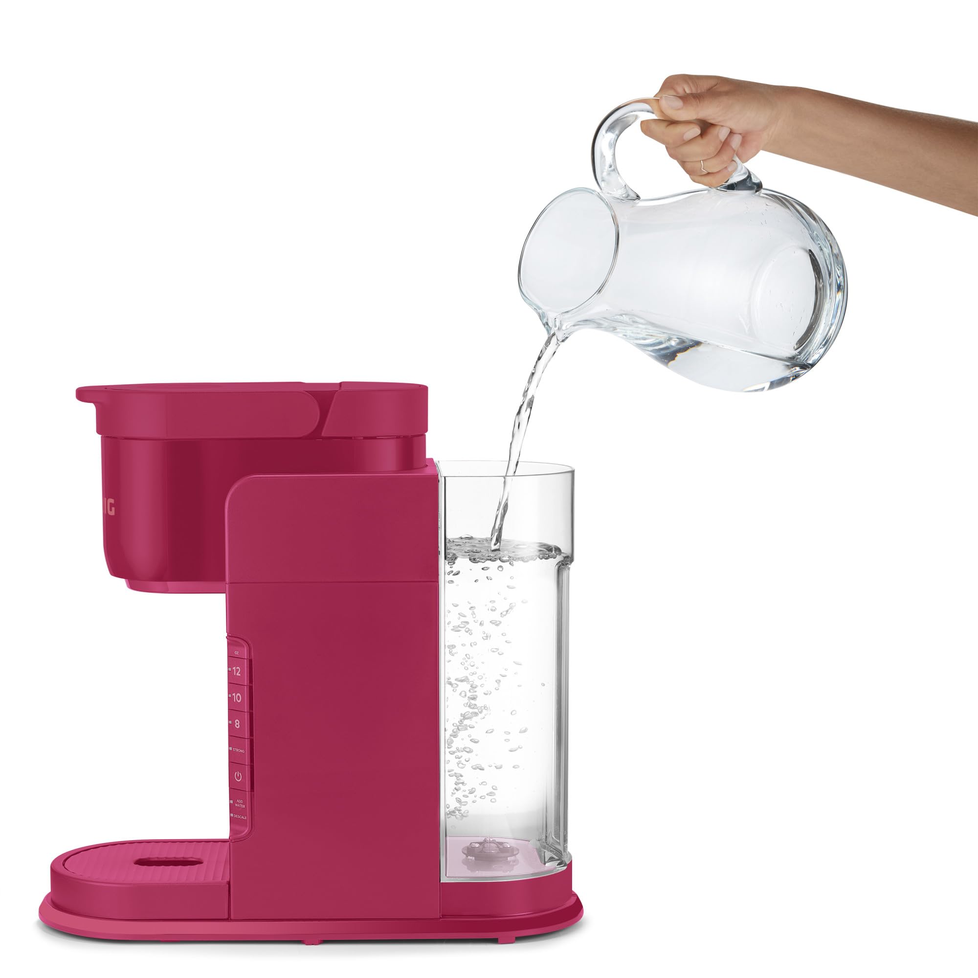 Keurig K-Express Cafetera de cápsulas K-Cup de una sola porción, 3 tamaños de preparación, función de botón fuerte, depósito extraíble de 42 oz, color baya navideña