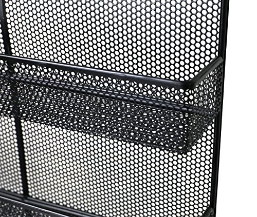 ESYLIFE 6 Tier Wall Mounted Spice Rack Organizer - Made of Sturdy Punching Net, Black - Thumbnail 3