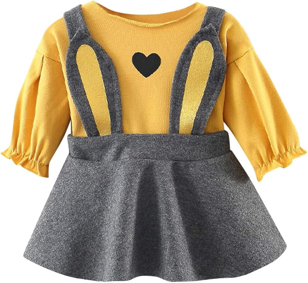 Mounter Garcon Filles Bebe Robe Imprimee Cadeau De Noel Manches Trompette Longues Robe A Bretelles Oreilles De Lapin 6 24 Mois Bebe Fille 0 24m Bebe Puericulture Estiloss Com