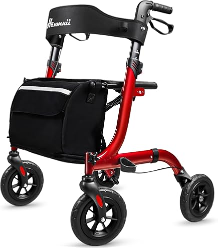 Four Wheeled Rollator Walker With Cable Brakes Swivel - View #4