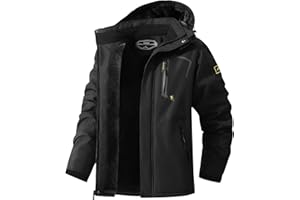 MAOYSSEN Men's Ski Jacket Warm Winter Snow Coat Waterproof Mountain Windbreaker Snowboarding Jacket Hooded for Hiking Traval