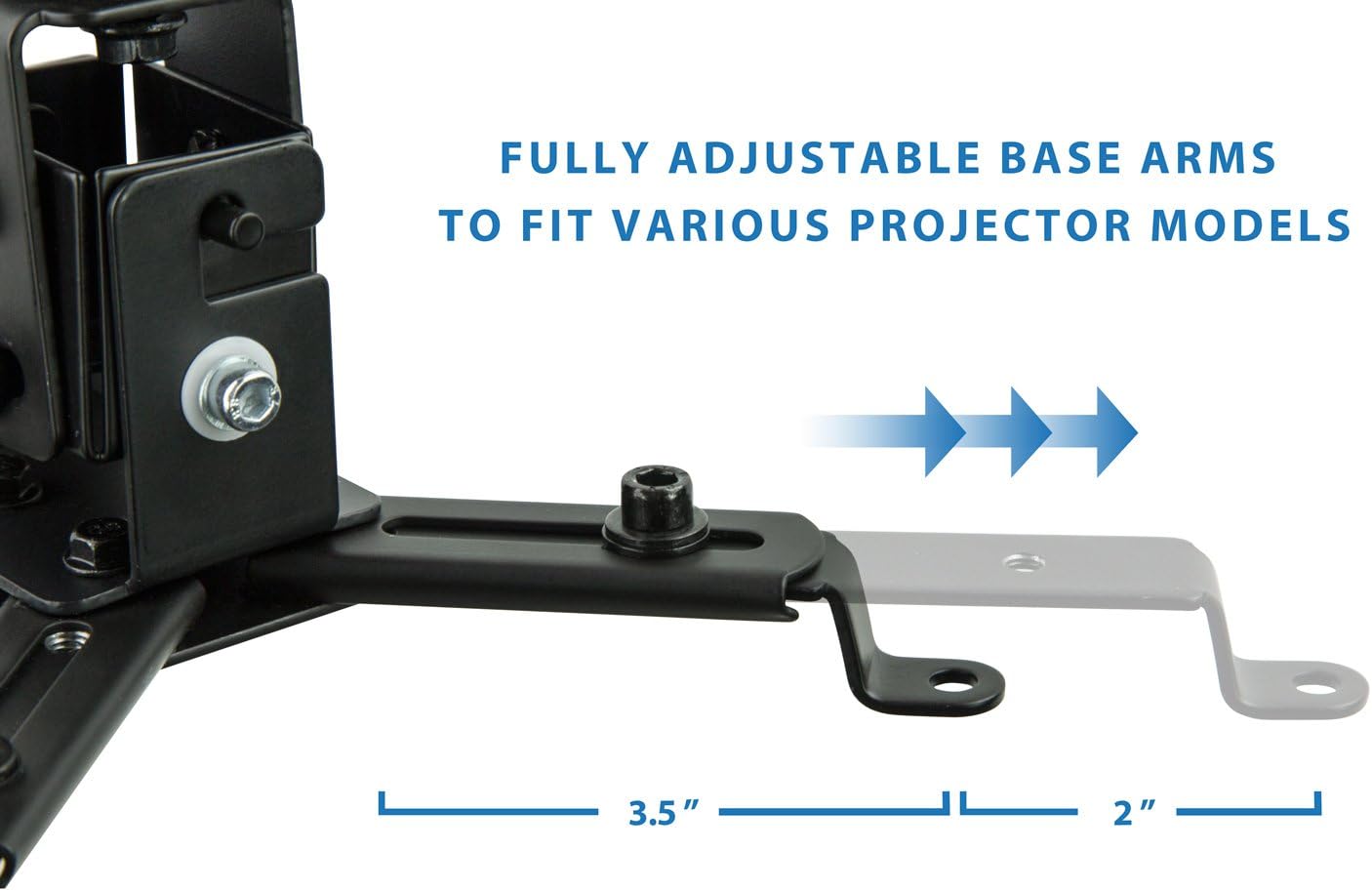 Mount-It! Wall or Ceiling Projector Mount with Universal LCD/DLP Mounting for Epson, Optoma, Benq, ViewSonic Projectors, 44lb Load Capacity, Black: Electronics