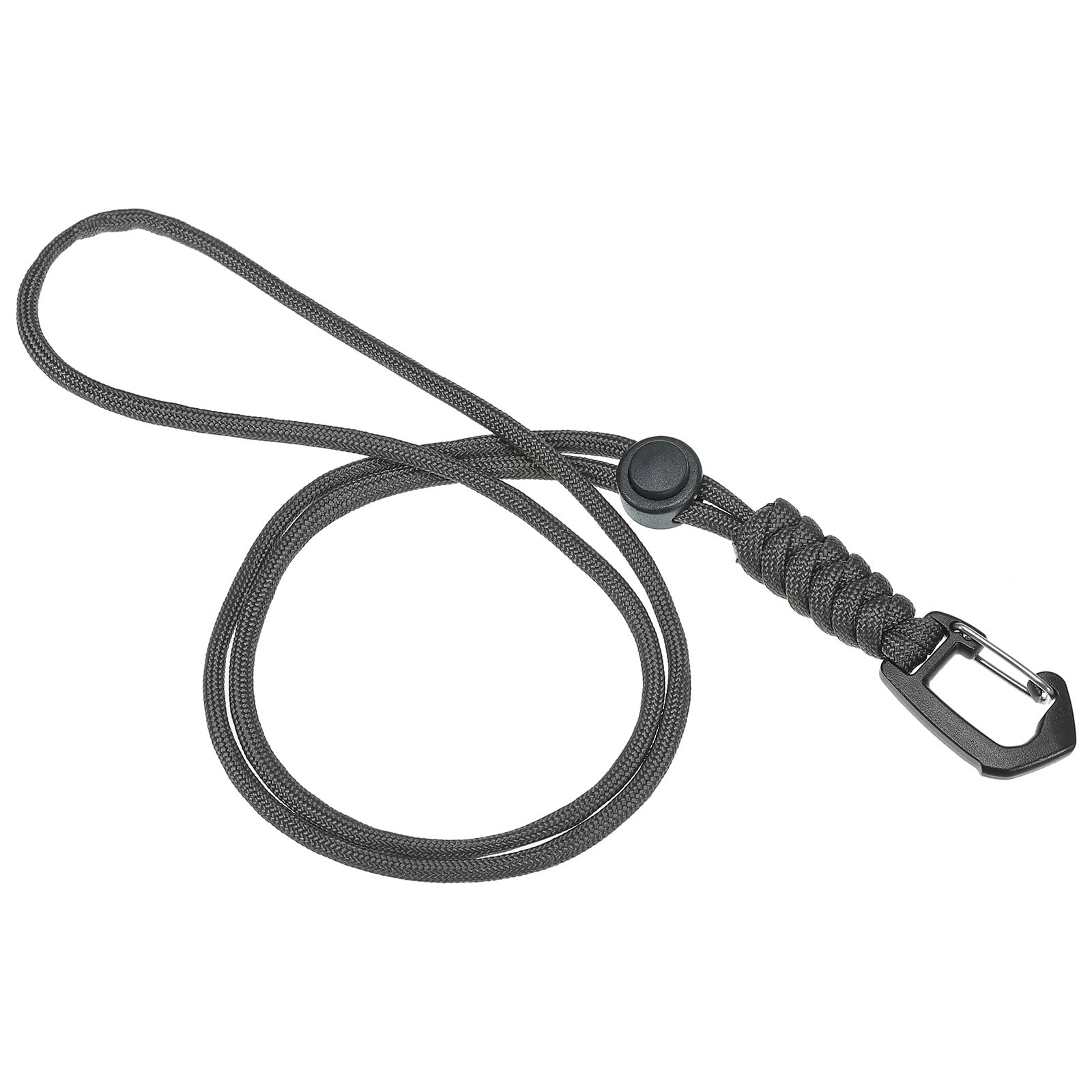 PATIKIL Badge Lanyard 18.8 Inch, Necklace Keychain Cord Metal Clasp Hook Ring Strap for Keys Whistle ID Card Badge Holder, Grey