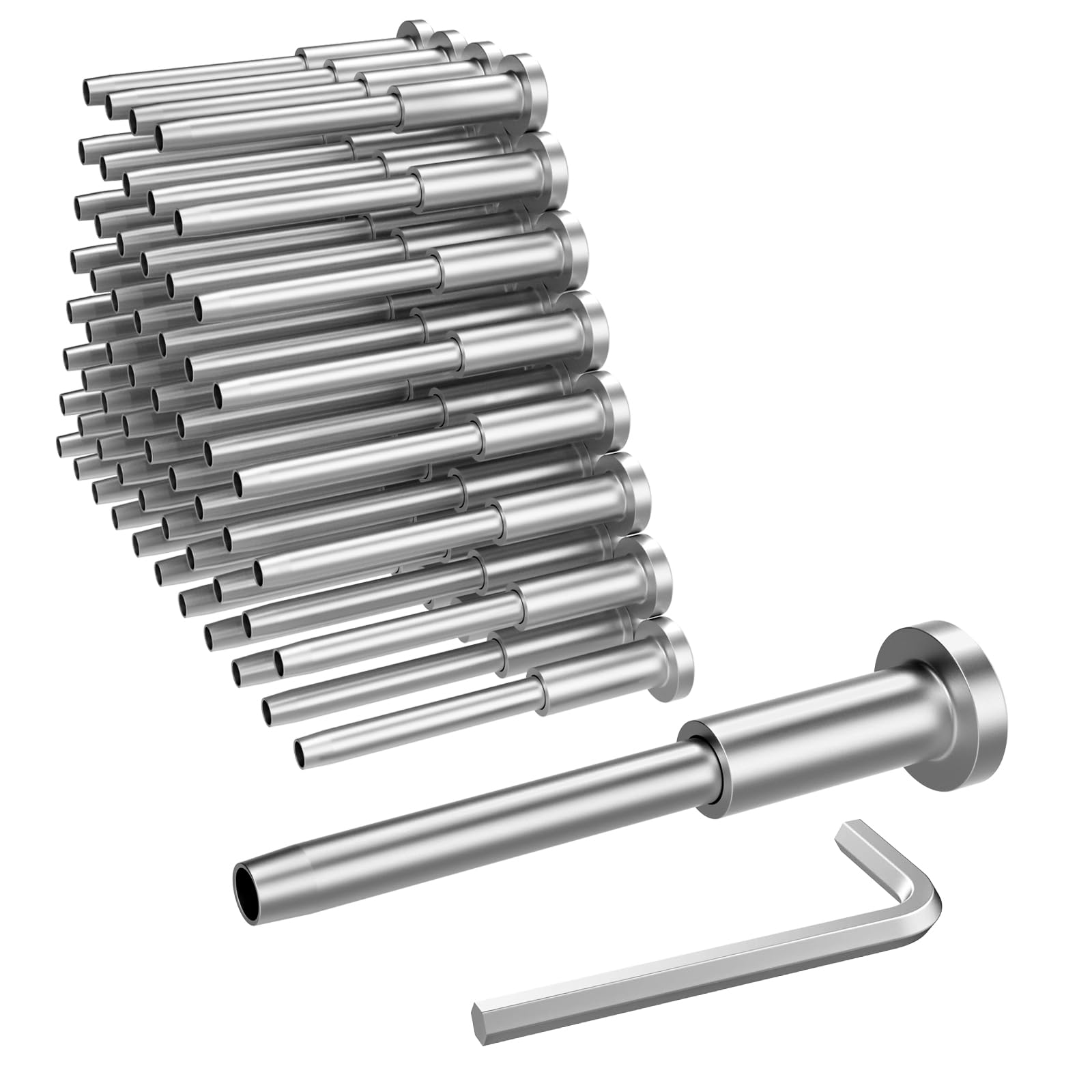 Photo 1 of BLIKA 60 Pack Invisible Cable Railing Kits, T316 Stainless Steel 1/8" Invisible Receiver and Swage Stud End for Cable Railing, Swage Tensioner 1/8" for Wood/Metal Post, Cable Railing Hardware