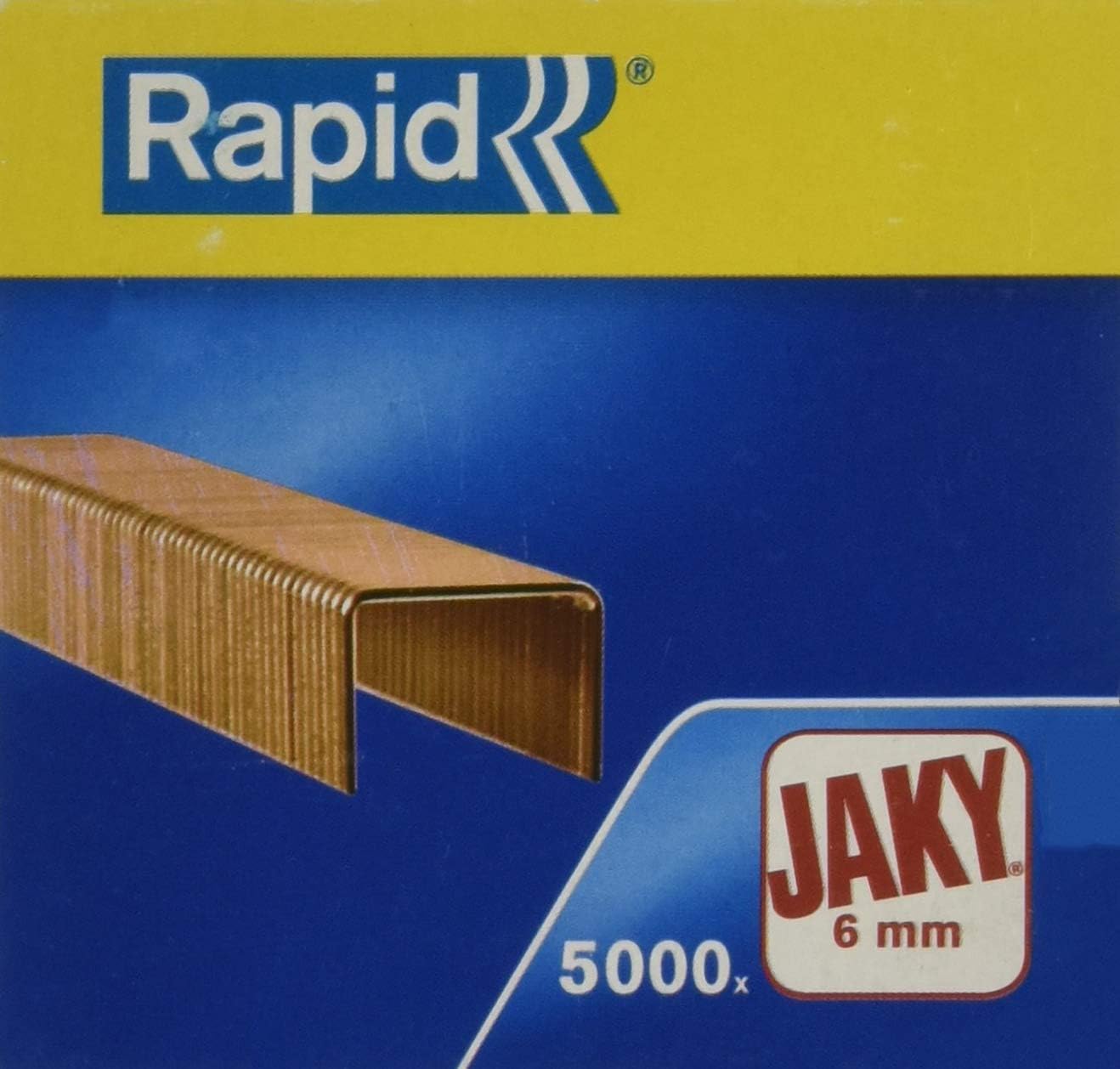 Rapid Jaky 6mm Copper Staples, For Stapling up to 20 Sheets, Use with Staplers and Stapling Pliers, Copper Wire, Box of 5000, 11720001