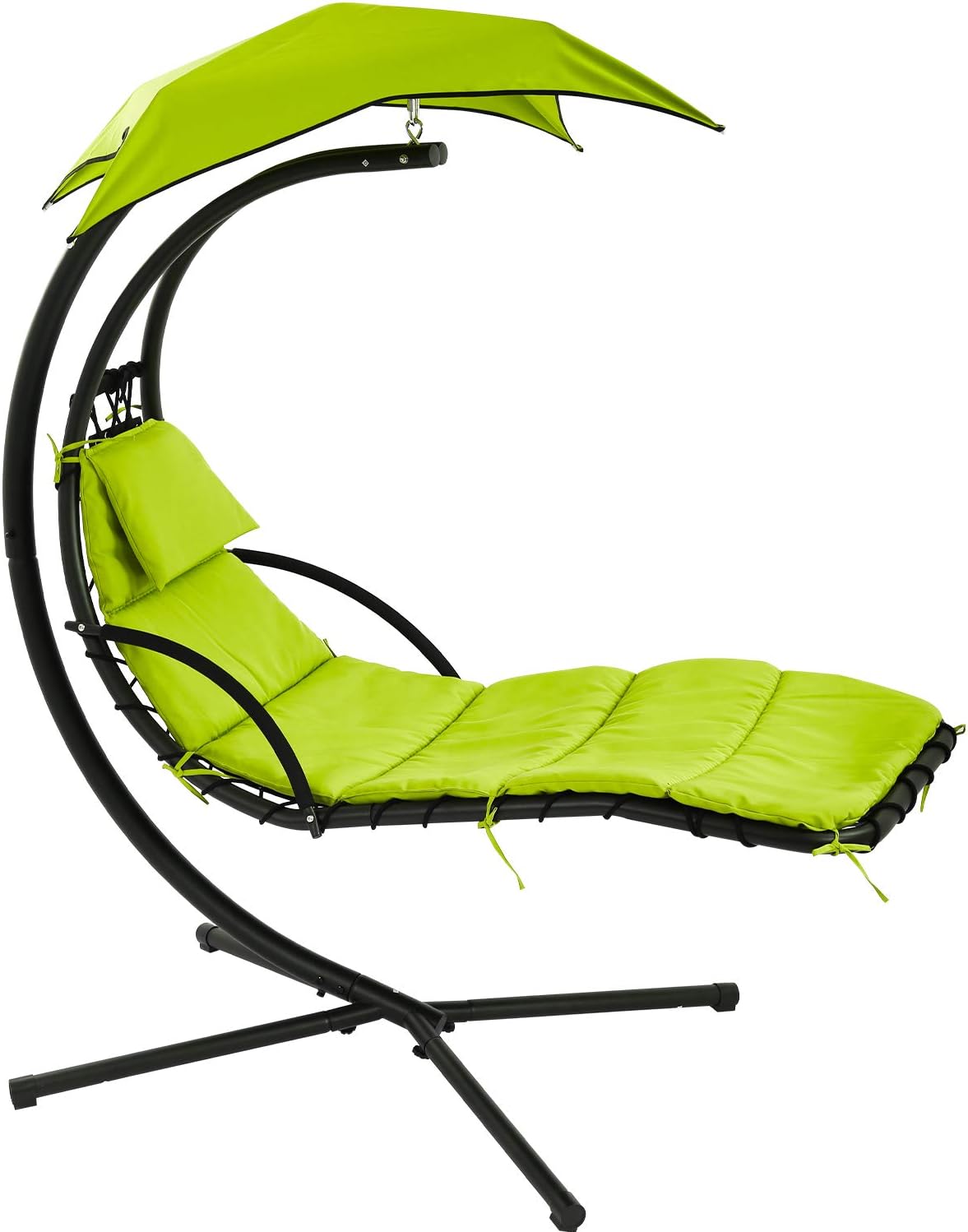 poolside lounge chairs on Amazon Com Vnewone Patio Chair Hammock Stand Outdoor Chair Swings For Adults Hanging Chaise Lounger Chair Floating Chaise Canopy Swing Arc Stand Air Porch Lounge Chair For Patio Indoor Green Garden Outdoor