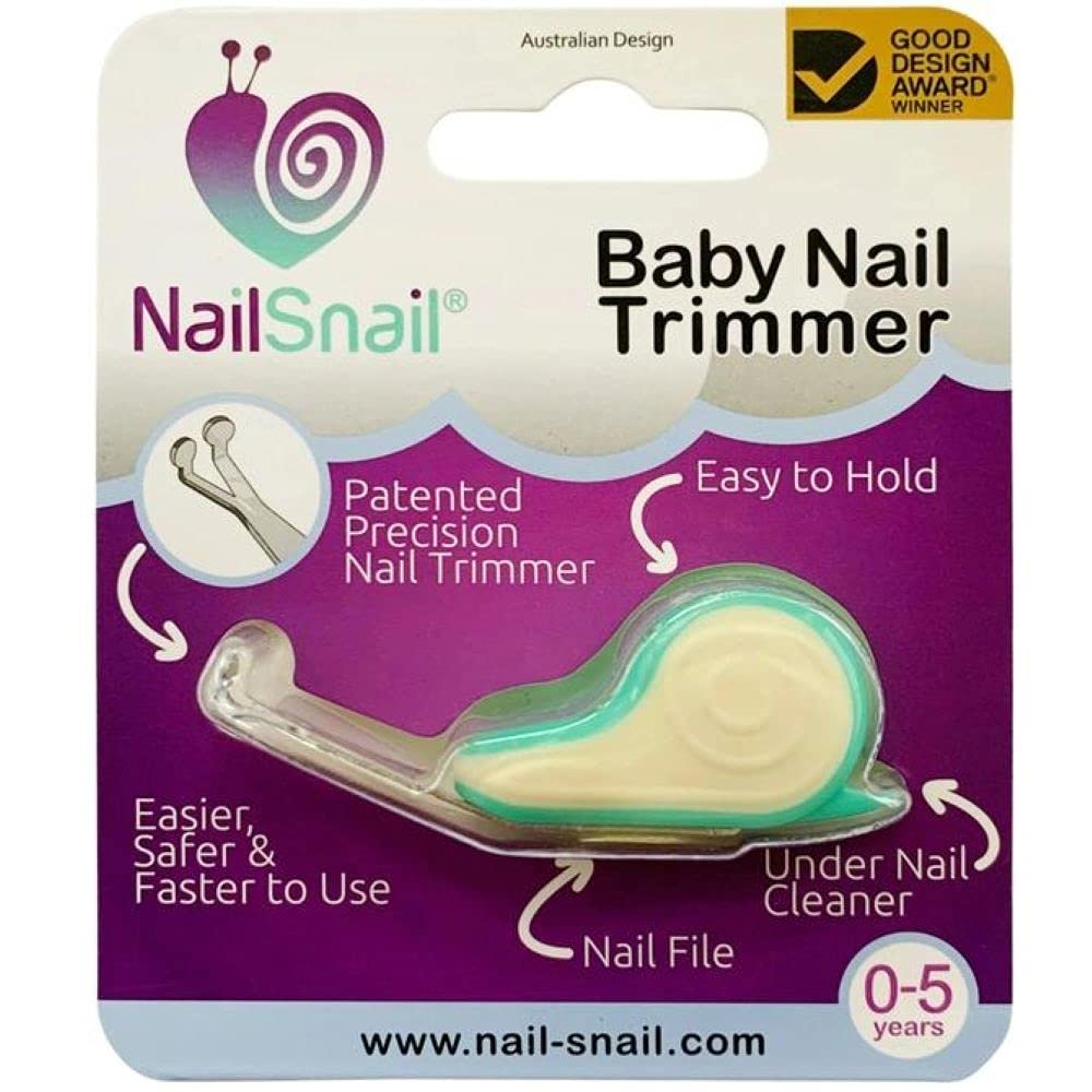 Nail Snail Baby Nail Care Kit. Baby Nail Care Set: Baby Nail Trimmer, File & Under Nail Cleaner. Ideal for Newborn, Infant and Toddler Nails. Safer Than Clipper, Scissors. Easier Than Nail Filer