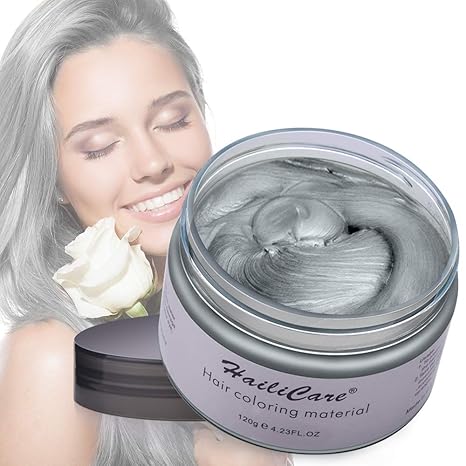 Hailicare Silver Gray Temporary Hair Dye Wax 4 23 Oz Silver Ash Hair Wax Natural Matte Hairstyle For Party Cosplay Silver Gray