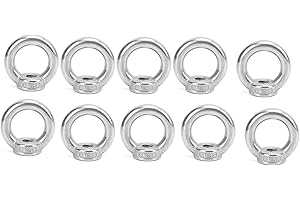 M8 Lifting Eye Nuts, 304 Stainless Steel Heavy Duty Ring Nut with Thread Loop Hole for Cable Rope Lifting Rustproof Corrosion