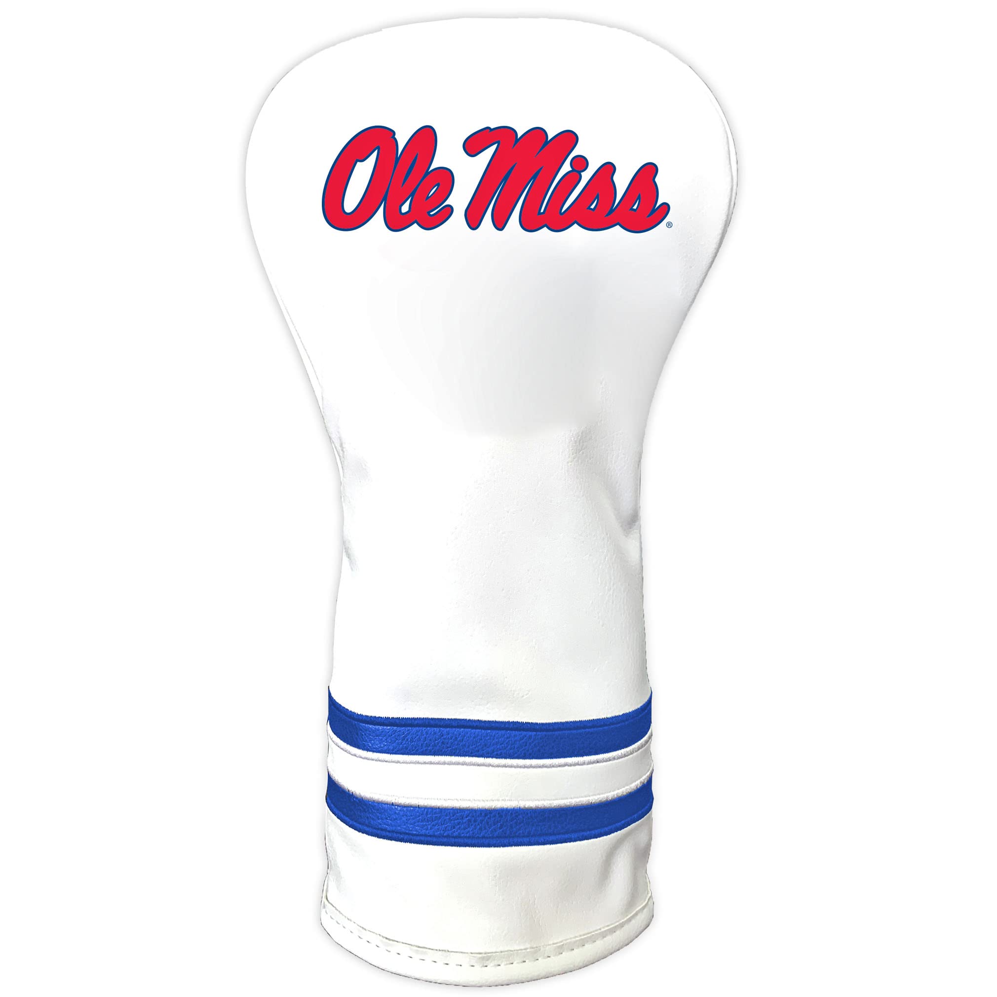 Team Golf NCAA Ole Miss Rebels White Vintage Driver Head Cover White Vintage Driver Golf Club Headcover, Form Fitting Design, Retro Design