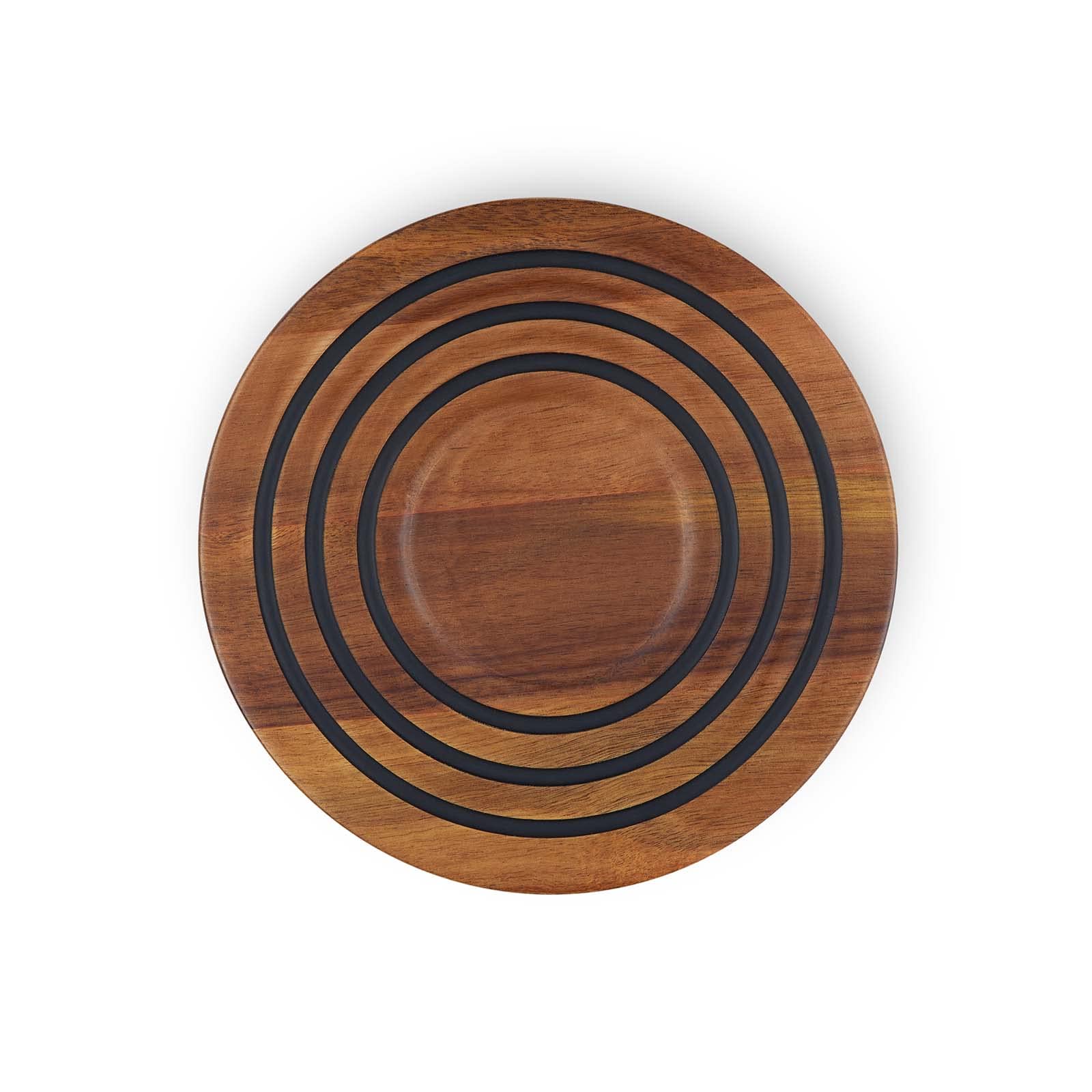 Photo 1 of Le Creuset Magnetic Wooden Trivet, Acacia Wood with Black Silicone Rings