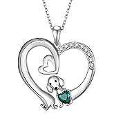 Tajuxa Dachshund Necklaces for Women 925 Sterling Silver Dachshund Jewelry Gifts Weiner Dog Gifts for Women Dog Necklaces