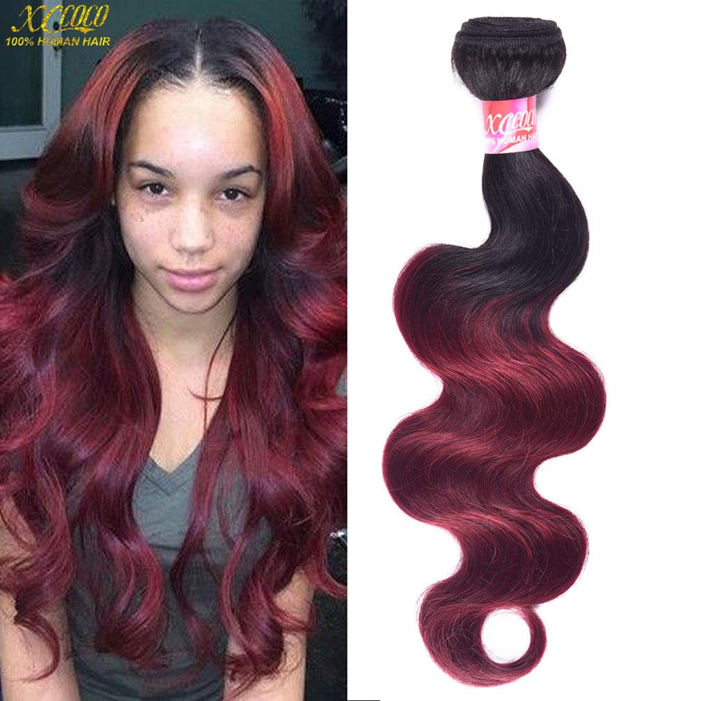 Buy Red Ombre Malaysian Body Wave 1 Bundles 16inch Two Tone Huaman