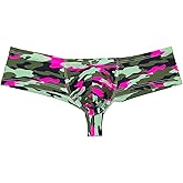 OROCOJUCO Men Cheeky Briefs Printed Body Boxer Thong Brazilian Bikini Mini Shorts Underwear Skimpy Boxers Trunks
