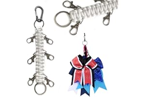 DEEKA Paracord Handmade Cheer Bows Holder for Cheerleading Teen Girls High School College Sports - White