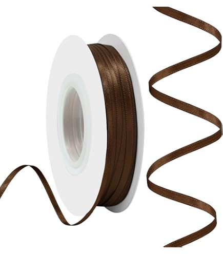 Brown Satin Ribbon 1.5 Inch X 50 Yards - Double Faced For Crafts, Wedding Decor, Gift Wrapping
