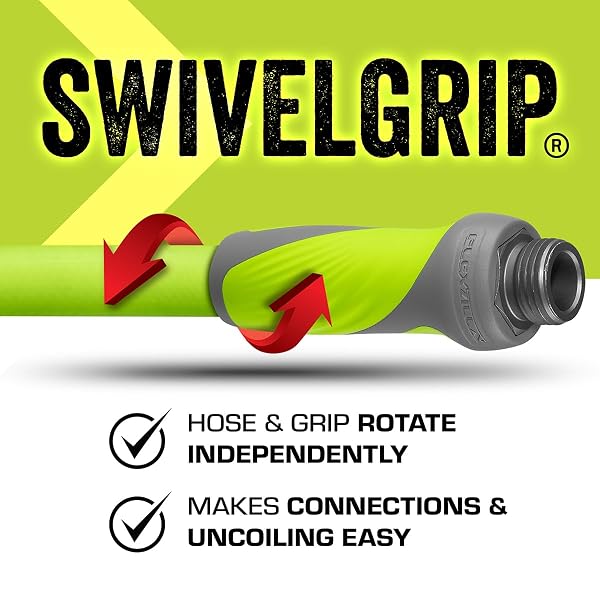 FLEXZILLA GARDEN HOSE WITH SWIVELGRIP, 5/8 IN. X 50 FT., LIGHTWEIGHT ALL-WEATHER WATER HOSE, DURABLE AND FLEXIBLE, LEAK-FREE CONNECTIONS