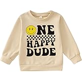 SOFEON First Birthday Sweatshirt Baby Boy One Happy Dude Pullover 1st Birthday Outfit One Year Old Long Sleeve Shirt Fall Top