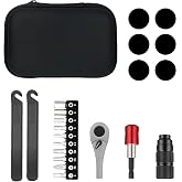Bike Repair Tool Kit, Bicycle Multi-Tool Kit with Ratchet Wrench, 10 Bits | Tire Levers for Mountain Road Bikes, Portable Multifunction Tool Set in One Bag, Emergency Repair Kit