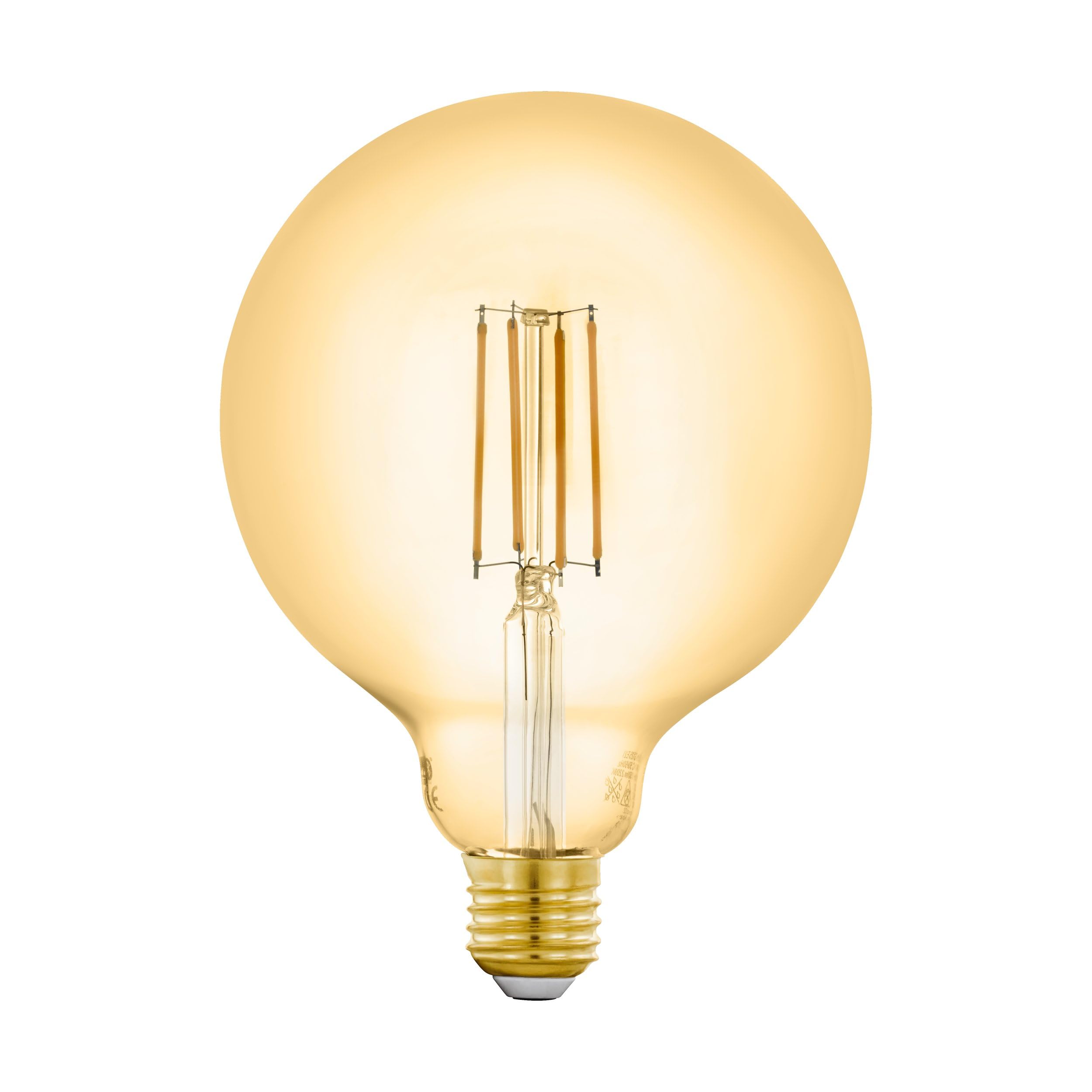 Eglo Connect LED E27 lamp, Smart Home Vintage Light Bulb, Amber, LED Globe 6 Watt (Equivalent to 51 Watt), 650 lumens, E27 LED dimmable, Warm White, 2200 Kelvin, LED Light Bulb G125, Diameter 12.5 cm