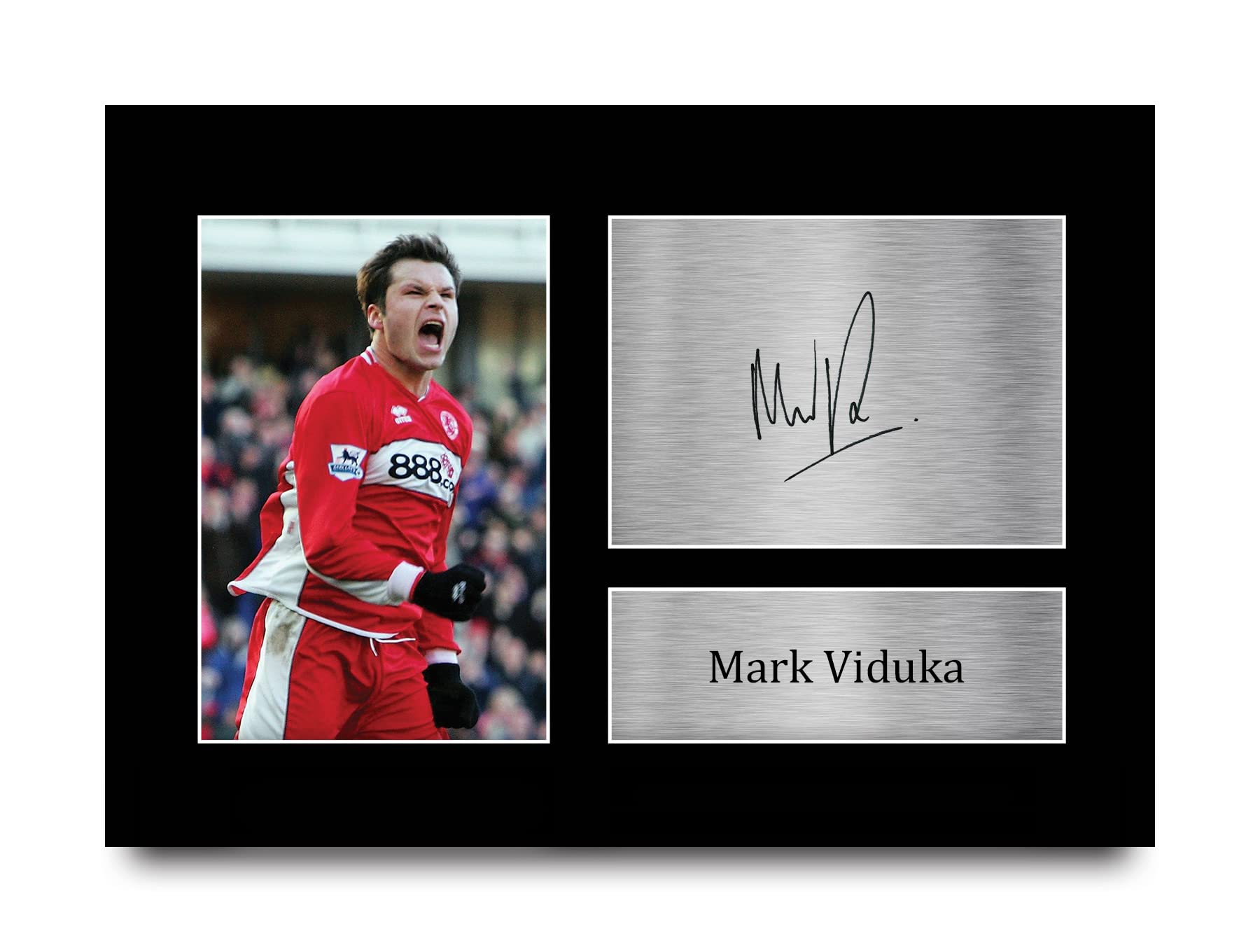 HWC Trading A4 Mark Viduka Middlesbrough Gifts Printed Signed Autograph Picture for Football Fans and Supporters