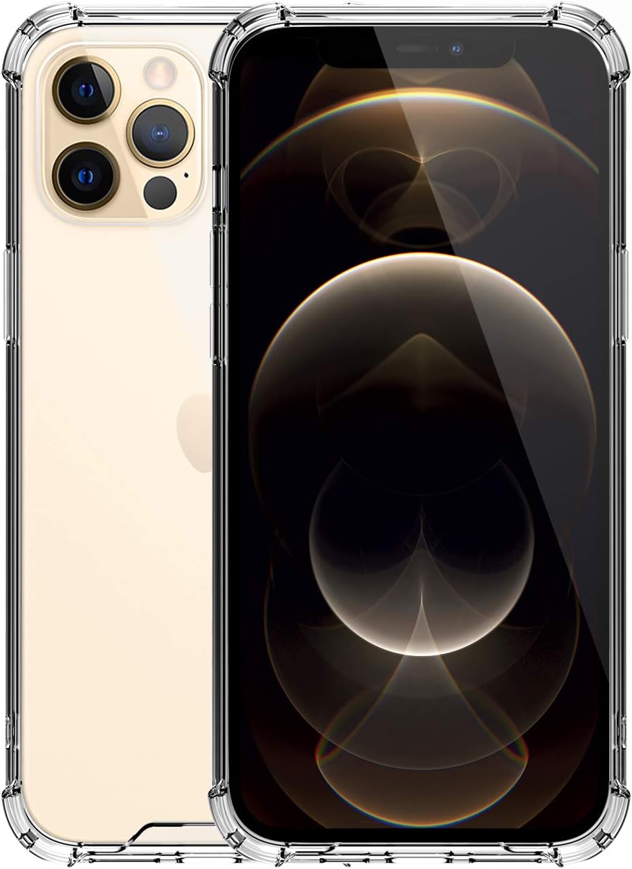 rooCASE Plexis Clear Case for iPhone 12/12 Pro, 6.1 Inch, Slim Transparent Cover with TPU Bumper
