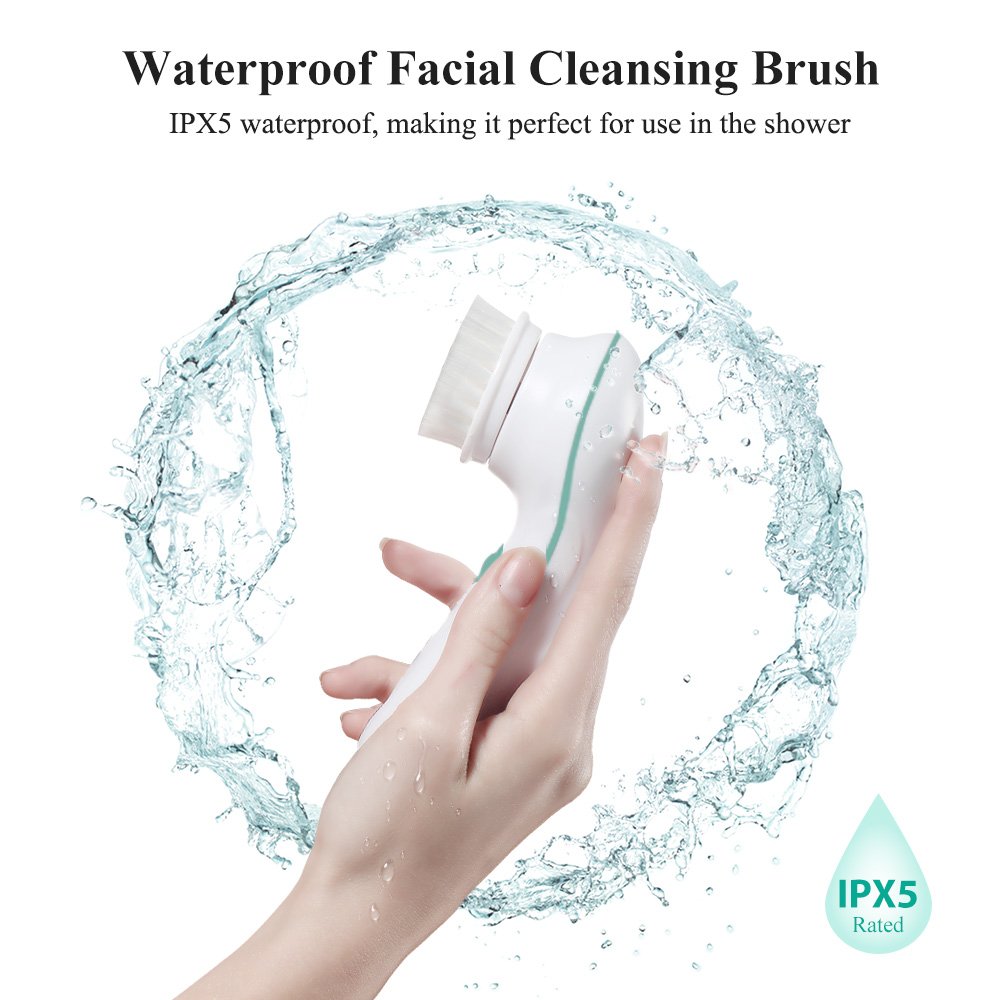 TOUCHBeauty Waterproof Face Brush Set for Skin Cleaning and Exfoliating with 2 Speed,3 Different Cleansing Brush Head for Oily Sensitive Skin TB-0759A