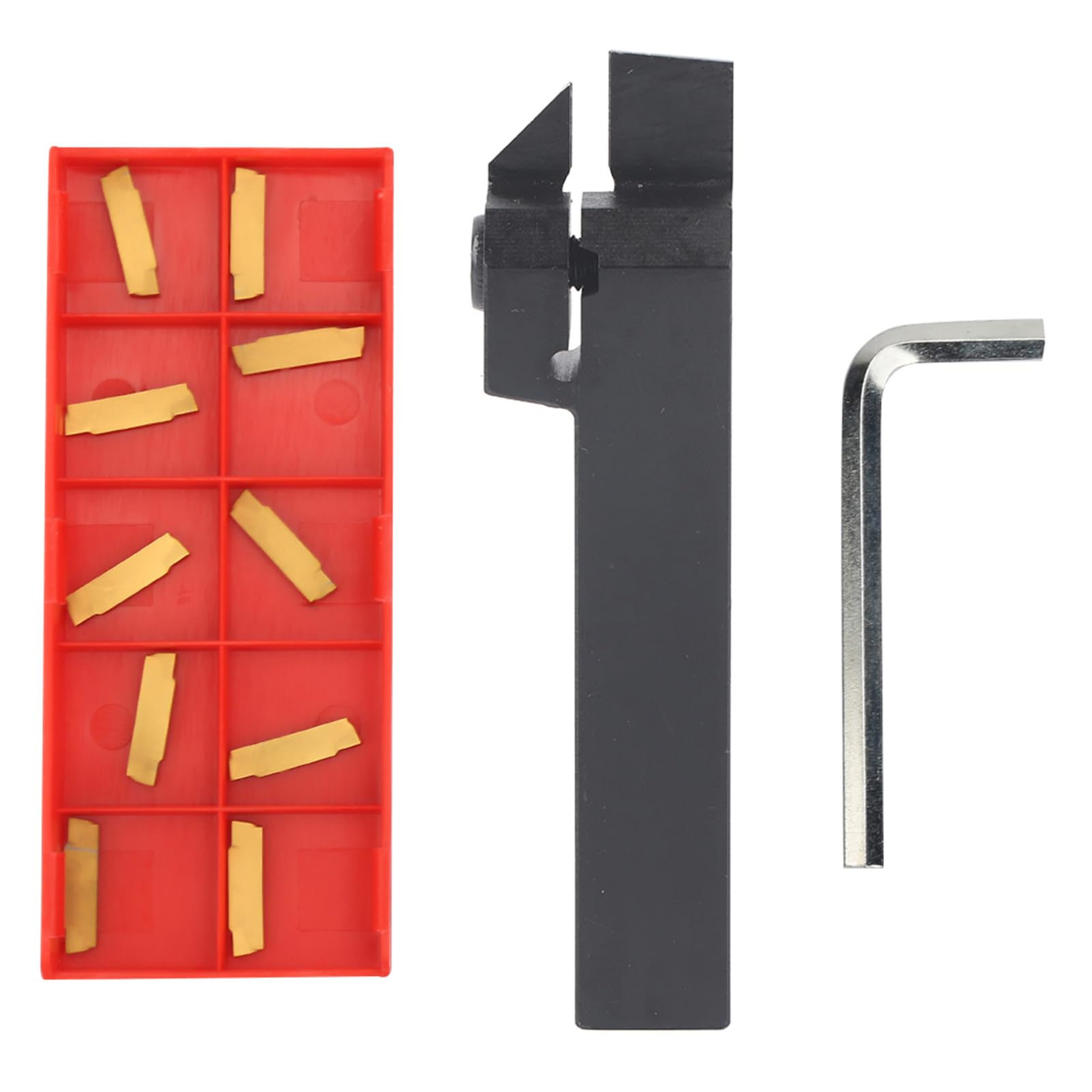 MGEHR1616-2 100mm Lathe Cut Off Tool Metal Lathe Parting Tool CNC Lathe Turning Tool Holder + 10PCS MGMN200-G Inserts +Wrench, for Semi - finishing, Finishing