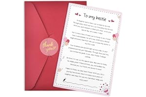 Best Friend Birthday Greeting Card for Bestie Poem Birthdays Cards Happy Birthday Gifts for Bestie Friend Bday Gift for Teen 