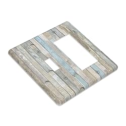 Country Rustic Teal Blue White Wood Plank Grain 2